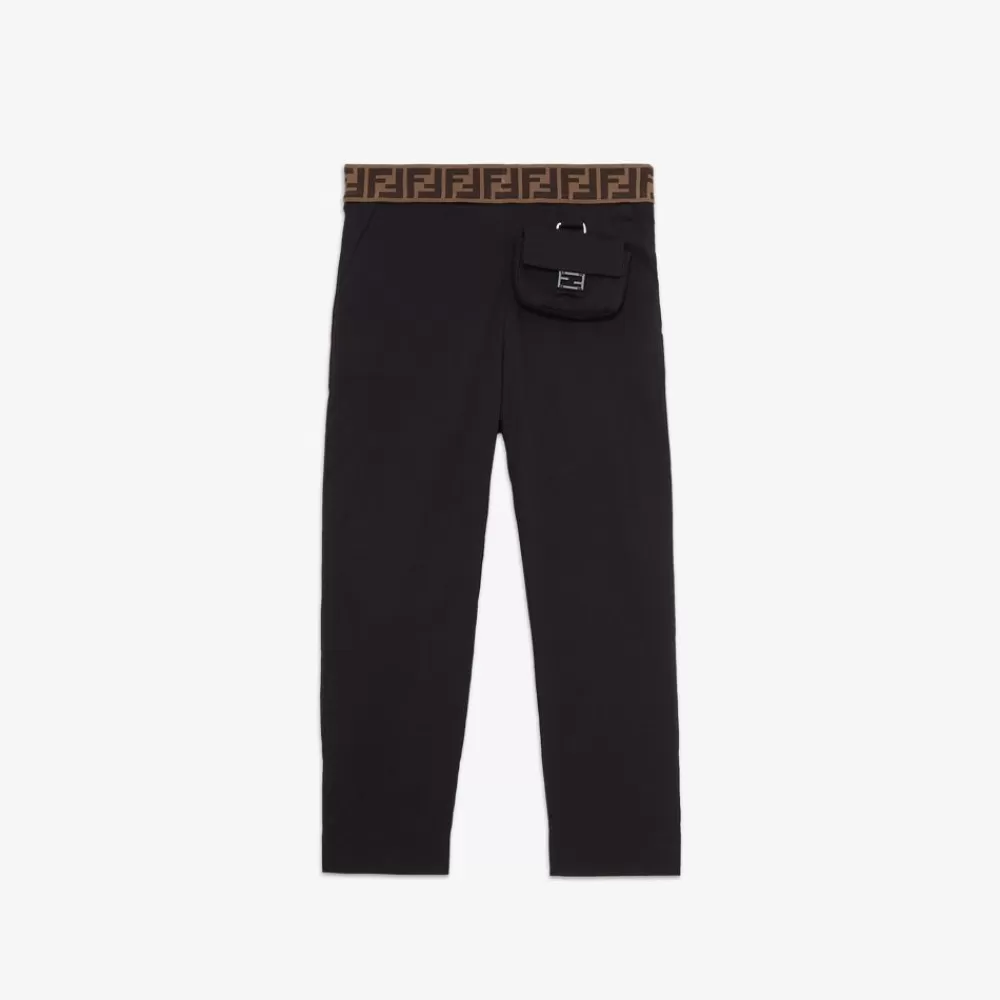 Fendi Ready To Wear<Junior-Hose Aus Stretch-Gabardine In Schwarz