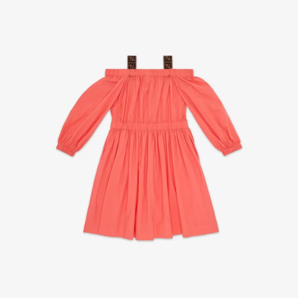 Fendi Ready To Wear<Junior-Kleid Aus Gabardine In Korallfarben