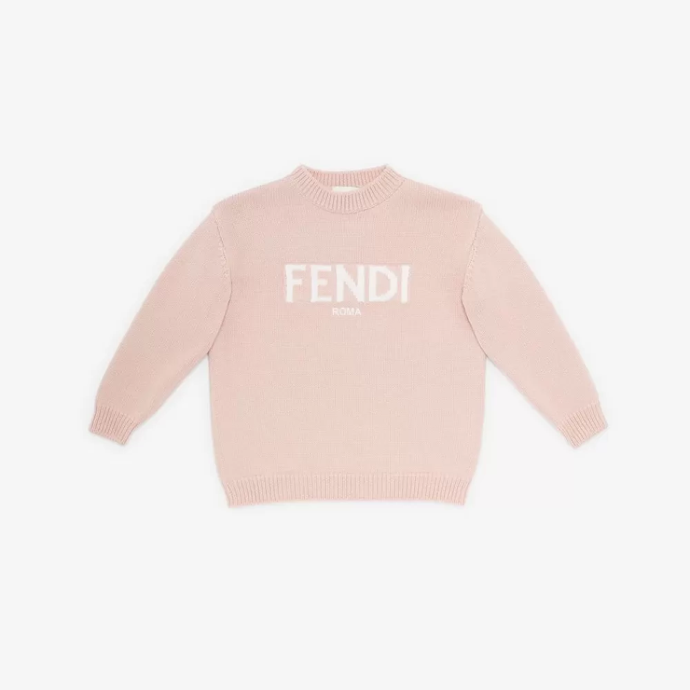 Fendi Ready To Wear<Junior-Pullover Aus Wolle Mit -Schriftzug