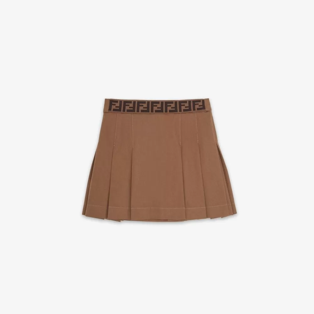 Fendi Ready To Wear<Junior-Rock Aus Gabardine In Braun