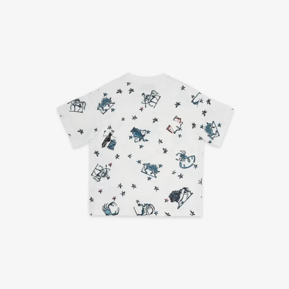 Fendi Ready To Wear<Junior-T-Shirt Mini°Me Aus Jersey In Weis Und Print, Mehrfarbig