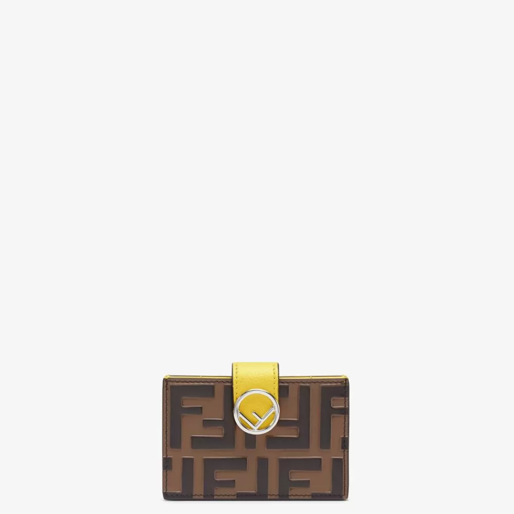 Fendi Kartenetuis Und Kleine Accessoires<Kartenetui Mit Zwickel Aus Leder In Gelb