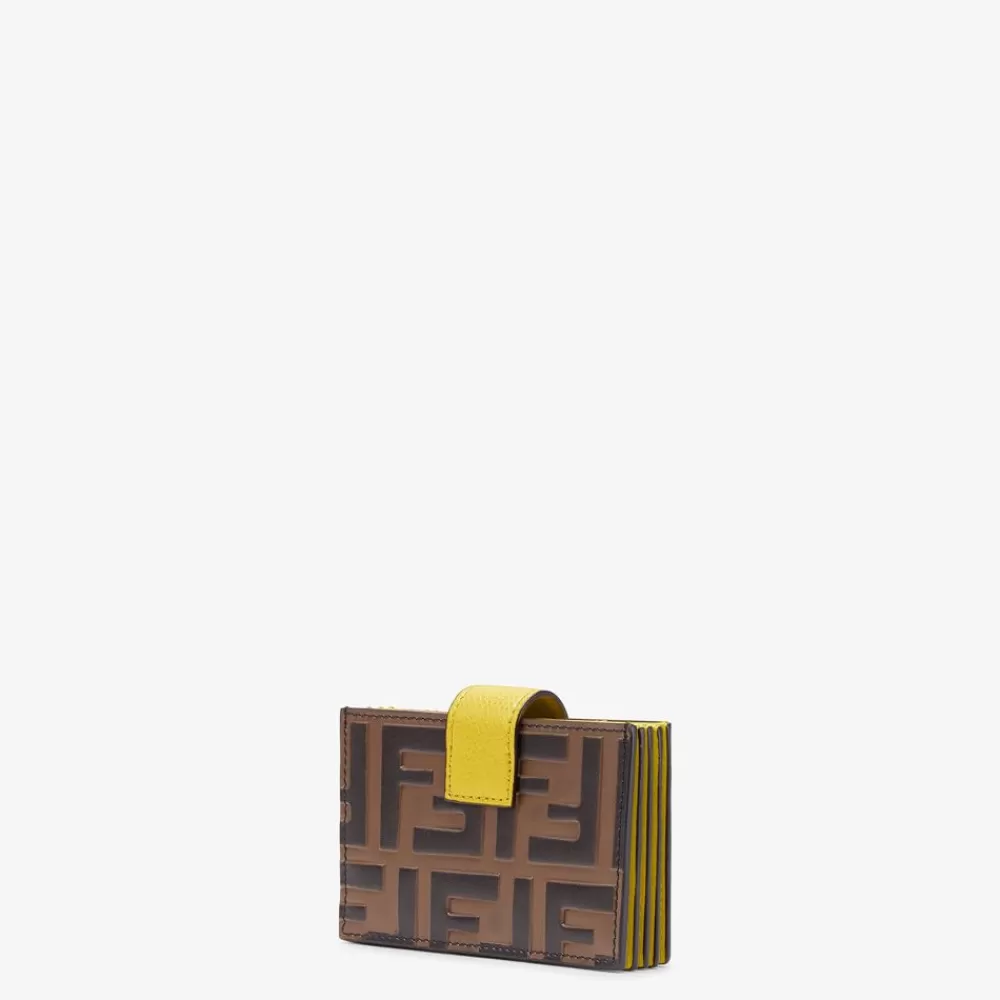 Fendi Kartenetuis Und Kleine Accessoires<Kartenetui Mit Zwickel Aus Leder In Gelb