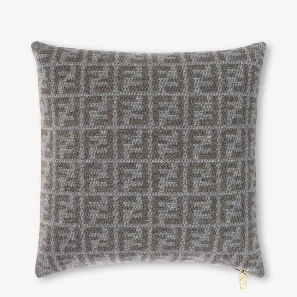 Fendi Textile Accessoires<Kissen Aus Kaschmir In Grau