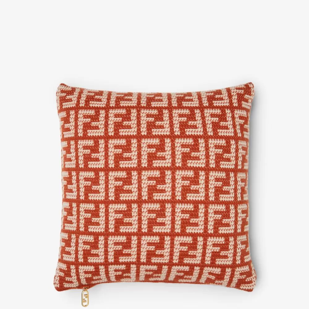 Fendi Textile Accessoires<Kissen Aus Kaschmir In Ziegelrot