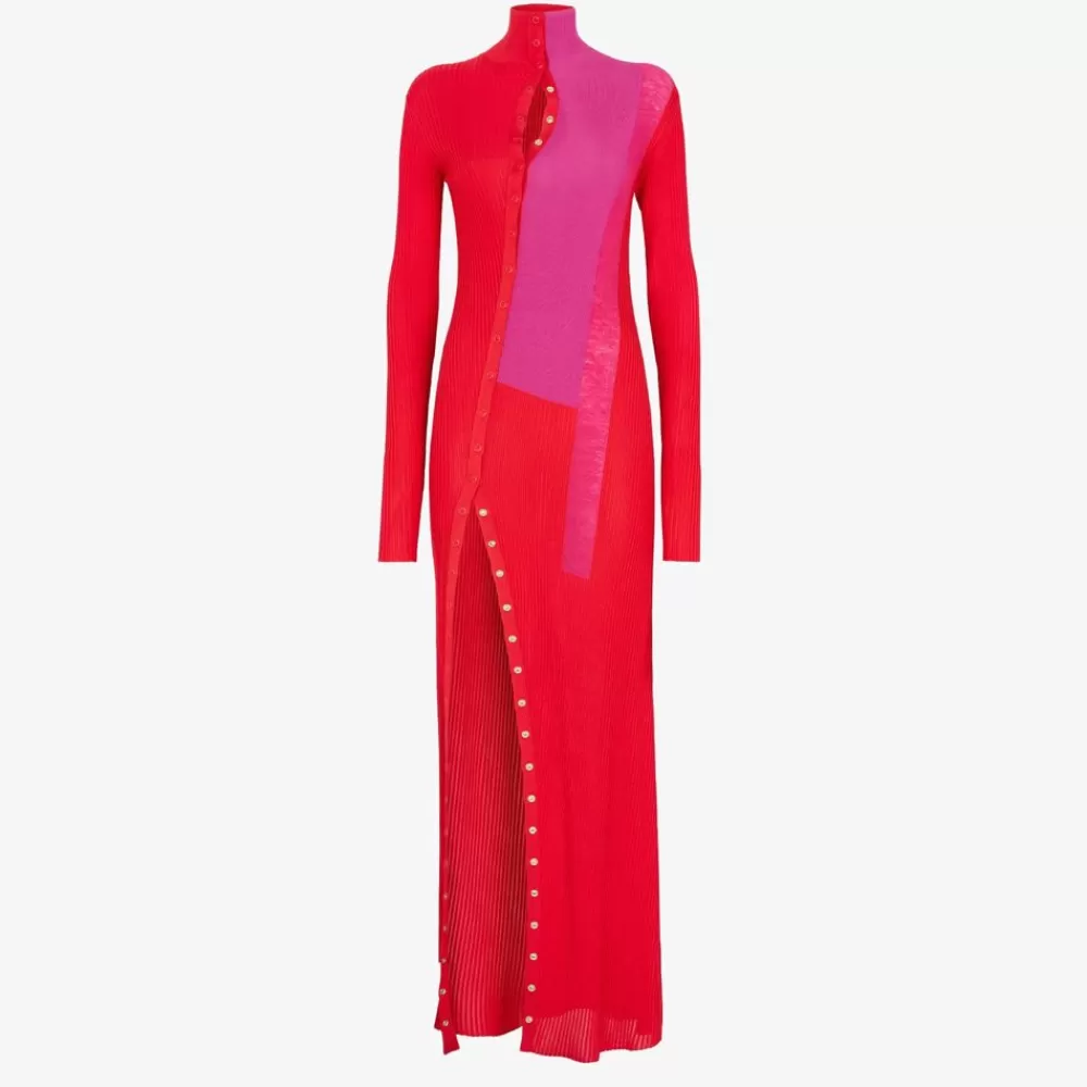 Fendi Kleider Und Jumpsuits<Kleid Aus Seide Und Viskose In Rot
