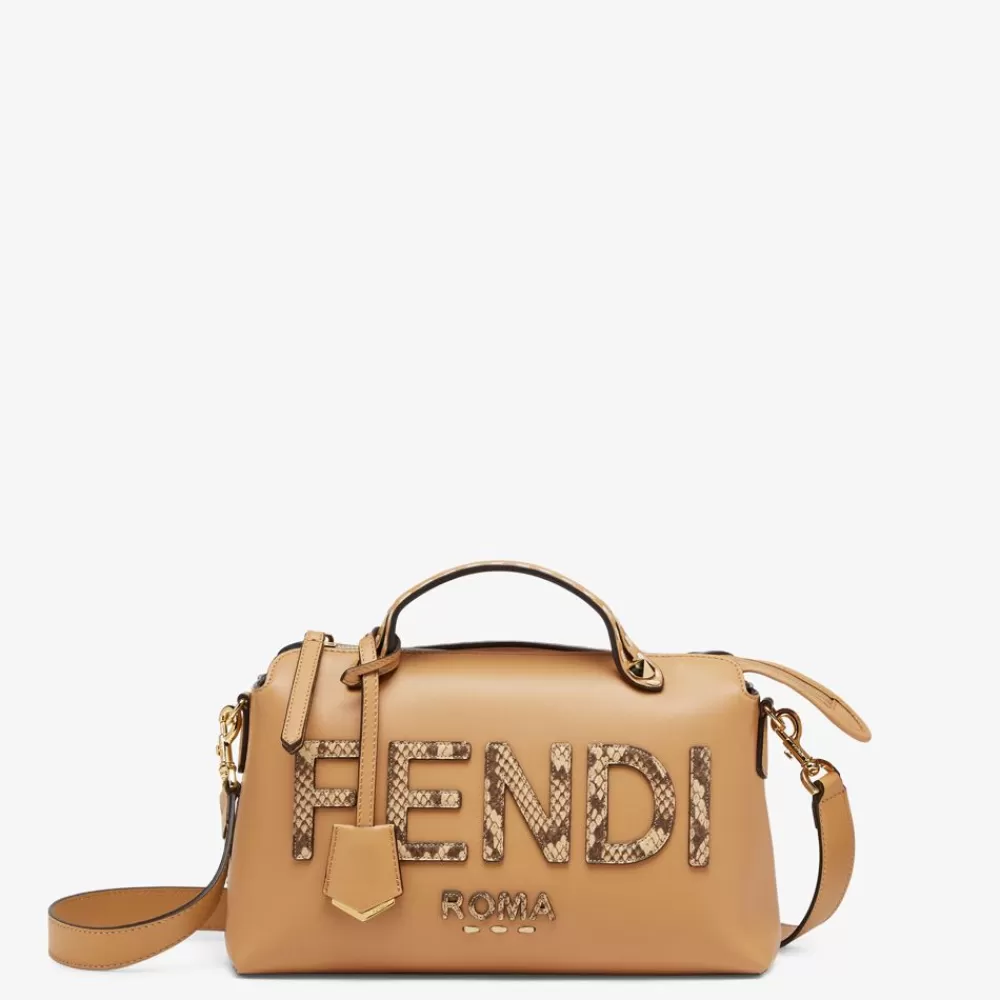 Fendi Boston Bags<Kleiner Koffer In Hellbraun Aus Leder Und Elaphe