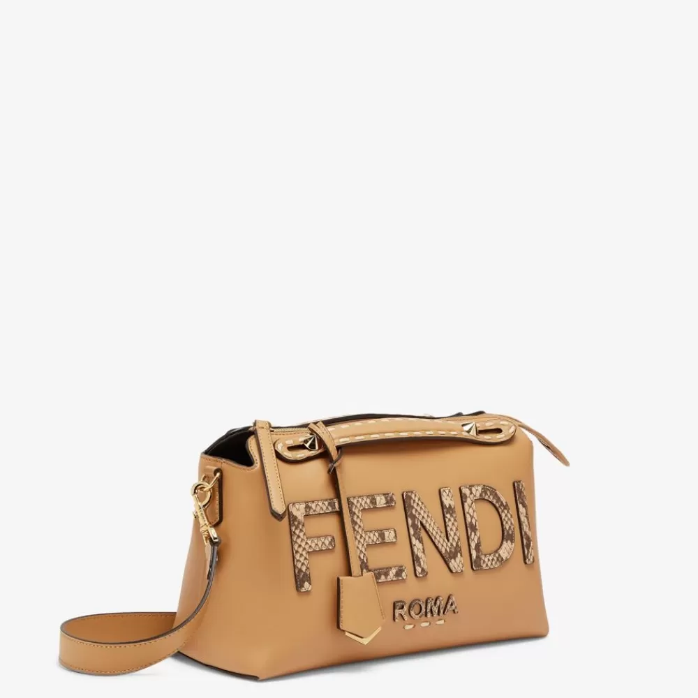 Fendi Boston Bags<Kleiner Koffer In Hellbraun Aus Leder Und Elaphe