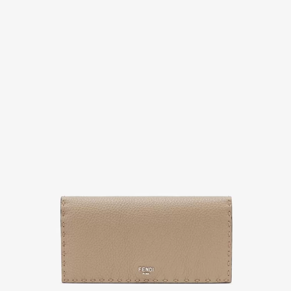 Fendi Portemonnaies<Kompaktes Bifold-Portemonnaie Aus Leder In Beige
