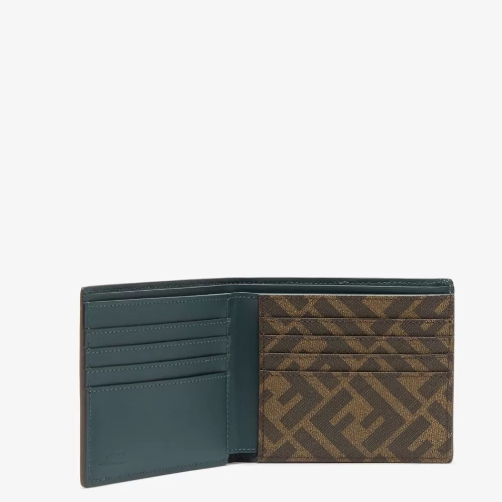 Fendi Portemonnaies<Kompaktes Bifold-Portemonnaie Aus Leder In Grun