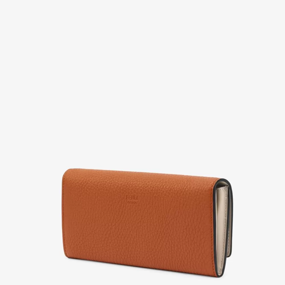 Fendi Portemonnaies<Kompaktes Portemonnaie Aus Leder In Braun