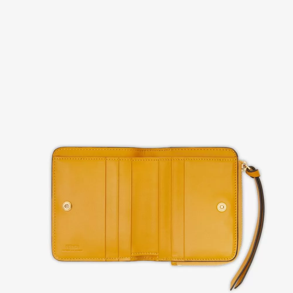 Fendi Portemonnaies<Kompaktes Portemonnaie Aus Leder In Gelb