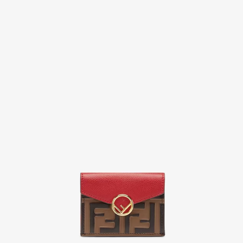 Fendi Portemonnaies<Kompaktes Portemonnaie Aus Leder In Rot