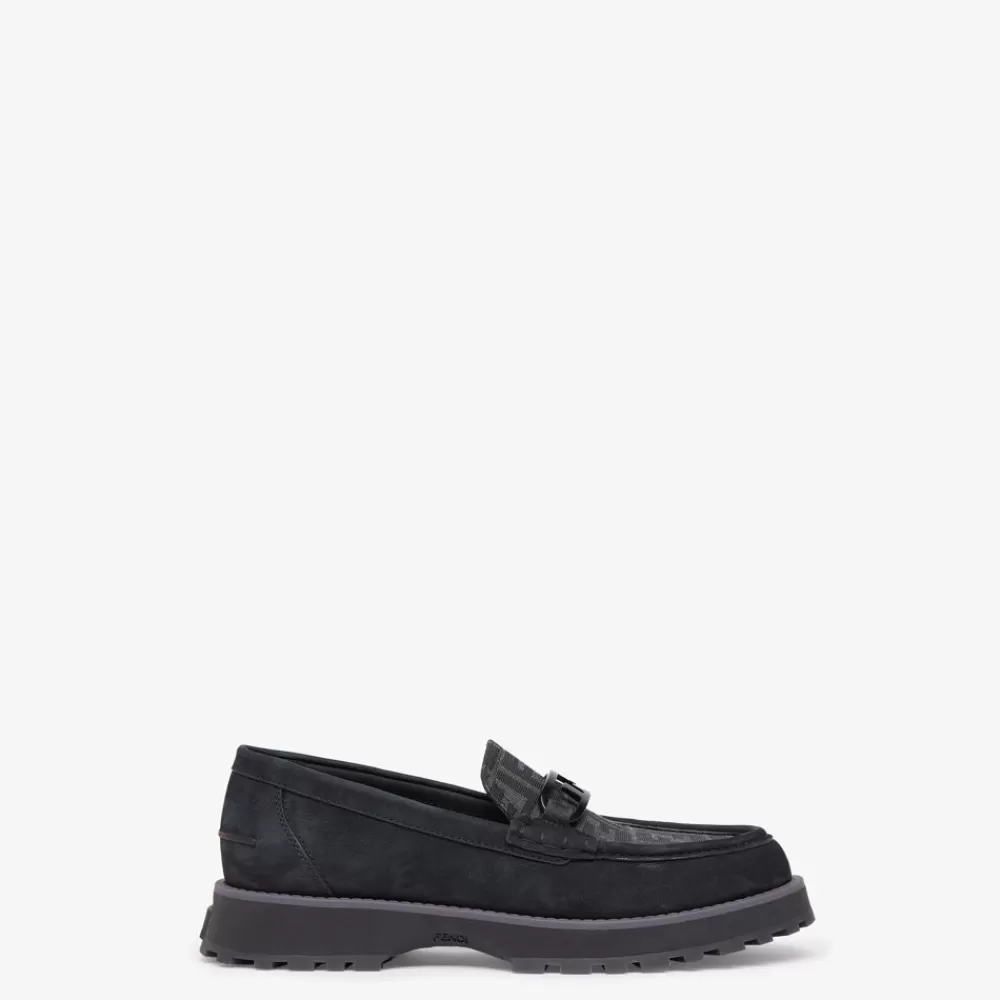 Fendi Loafer<Loafer Aus Schwarzem Nubukleder