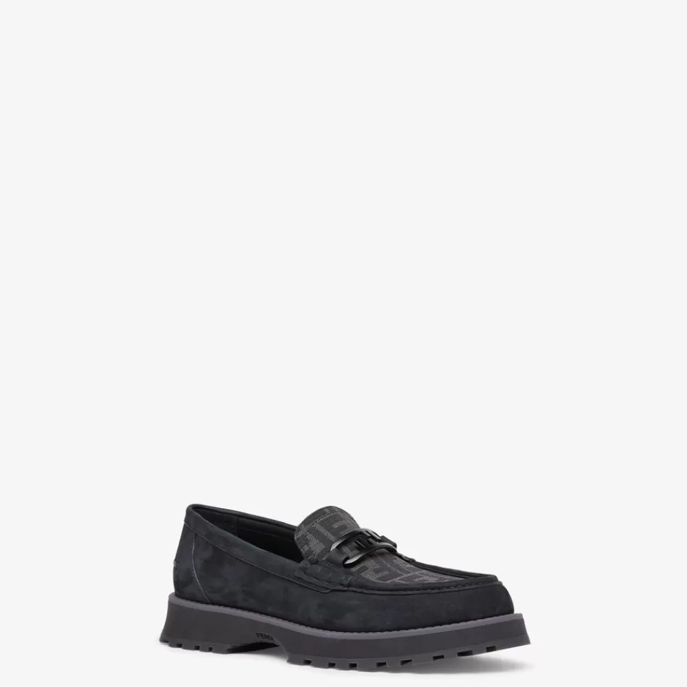 Fendi Loafer<Loafer Aus Schwarzem Nubukleder