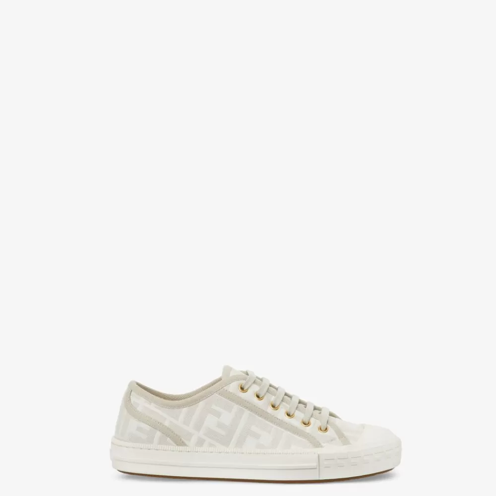 Fendi Sneakers<Low-Top Sneaker Aus Ff-Stoff In Weis
