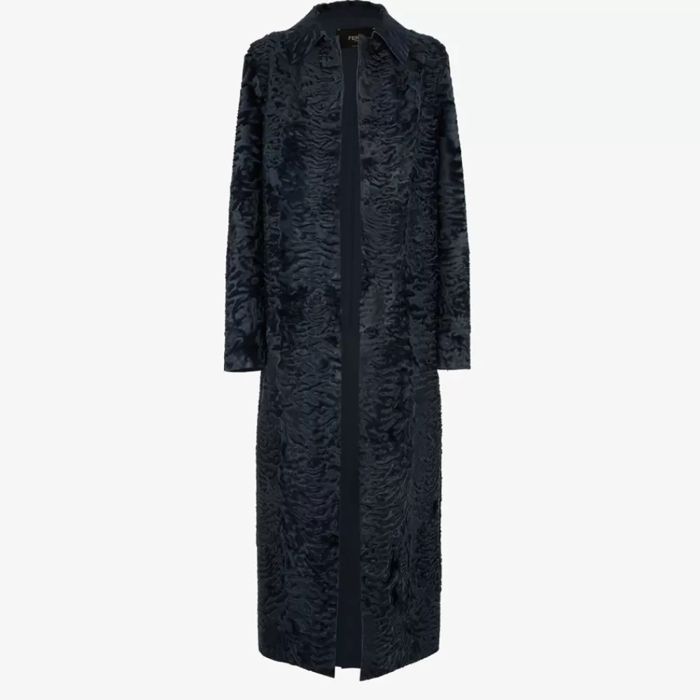 Fendi Mantel Und Oberbekleidung<Mantel Aus Swakara In Blau