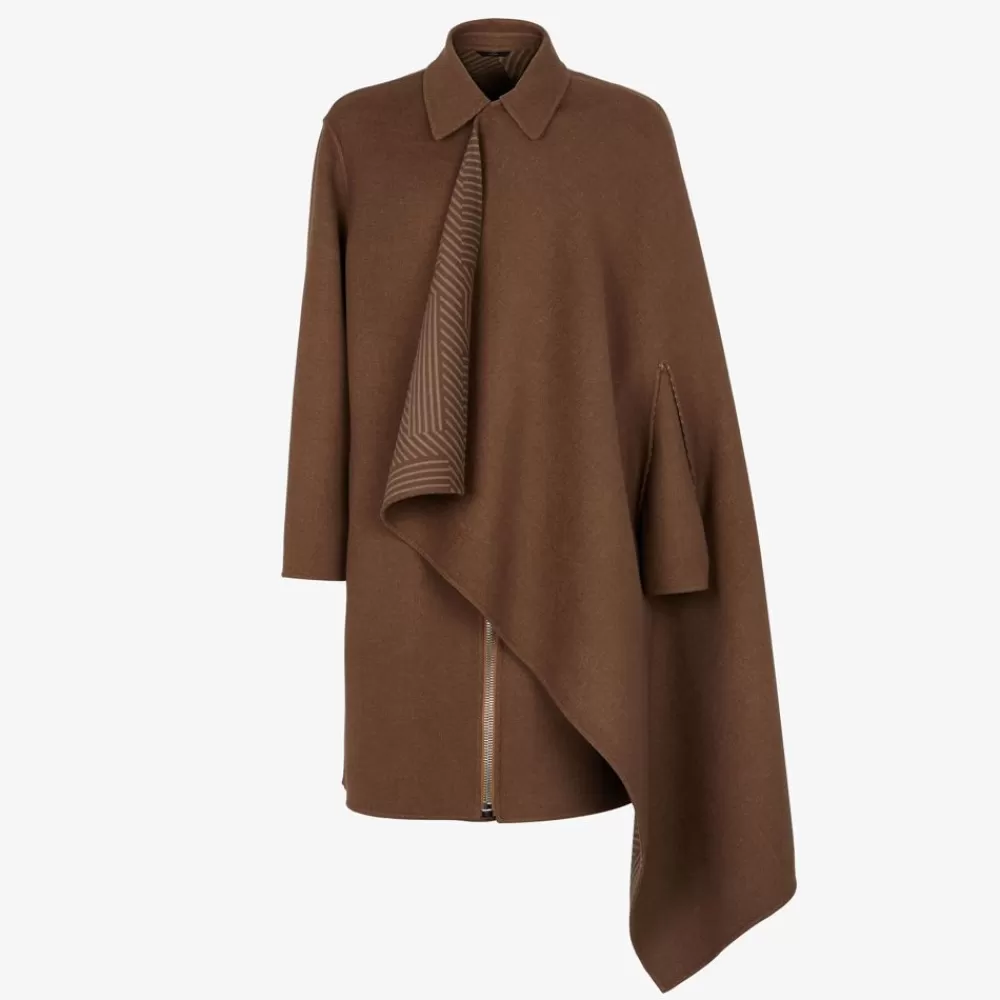 Fendi Mantel Und Oberbekleidung<Mantel Aus Wolle In Braun