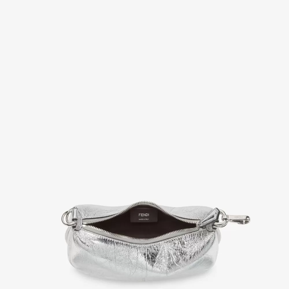 Fendi Mini-Taschen<Mini Bag Aus Leder In Silberfarben Mit Craquele-Optik