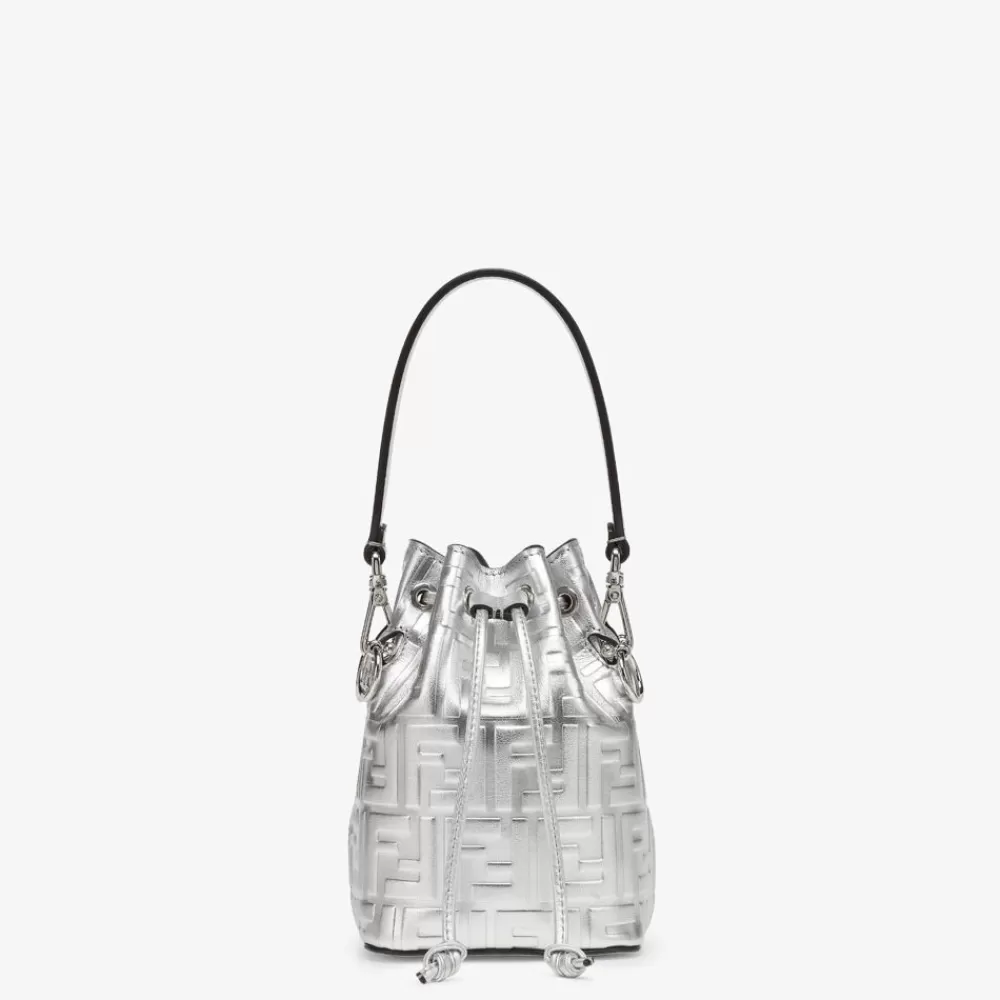 Fendi Mini-Taschen<Mini Bag Aus Leder In Silberfarben Mit Ff-Muster