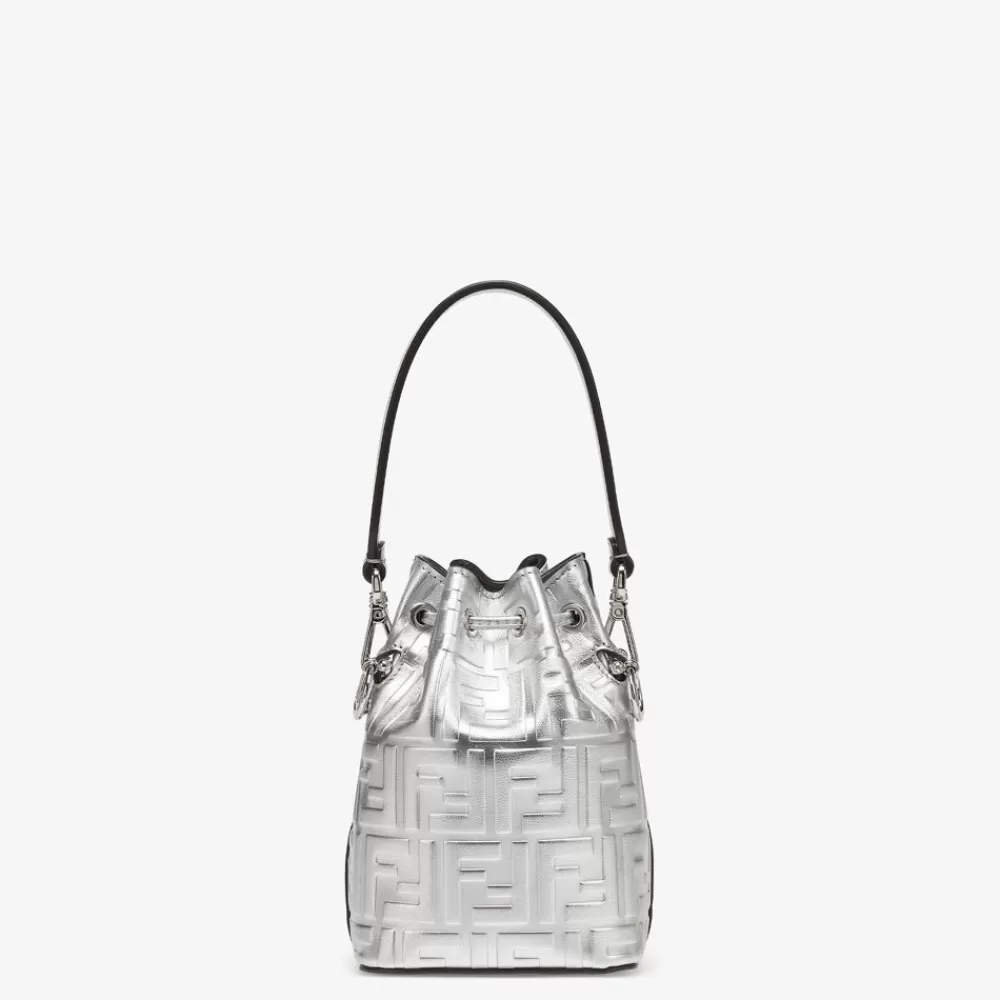 Fendi Mini-Taschen<Mini Bag Aus Leder In Silberfarben Mit Ff-Muster