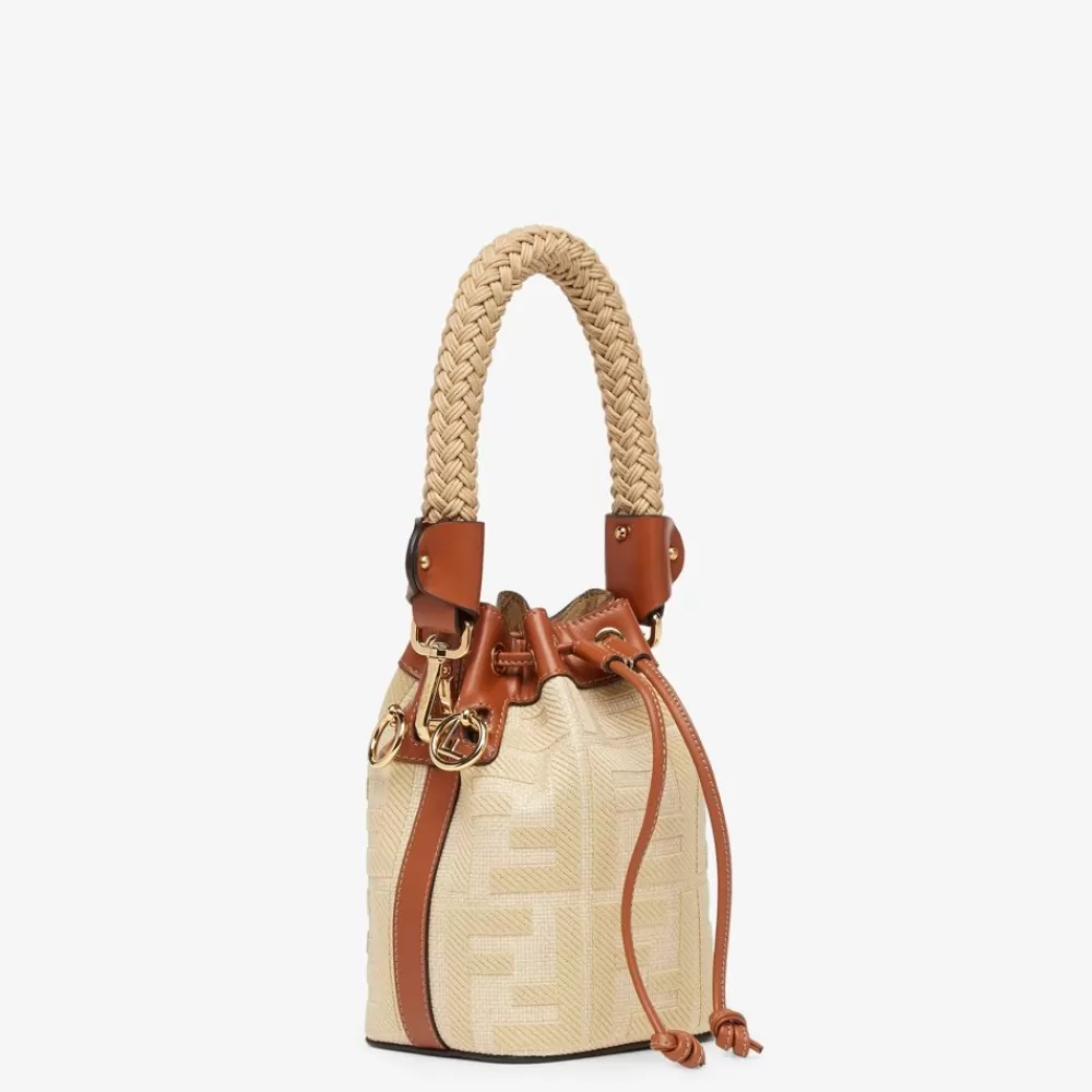 Fendi Mini-Taschen<Mini Bag Aus Naturstroh Mit Ff-Stickerei