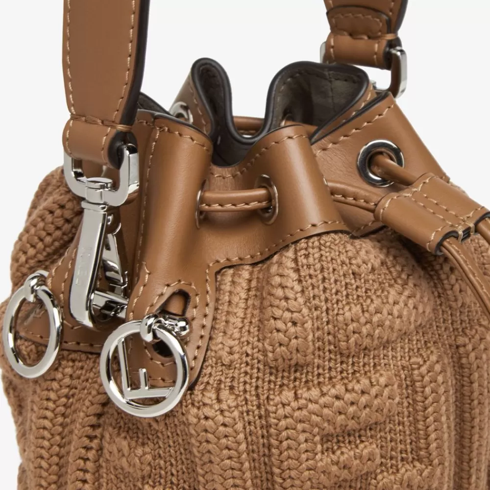 Fendi Mini-Taschen<Mini Bag Aus Wolle Mit Ff-Detail In Sandfarben