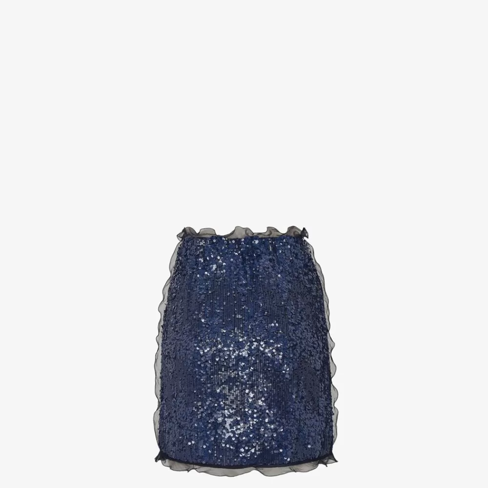 Fendi Rocke<Minirock Mit Pailletten-Stickerei In Blau