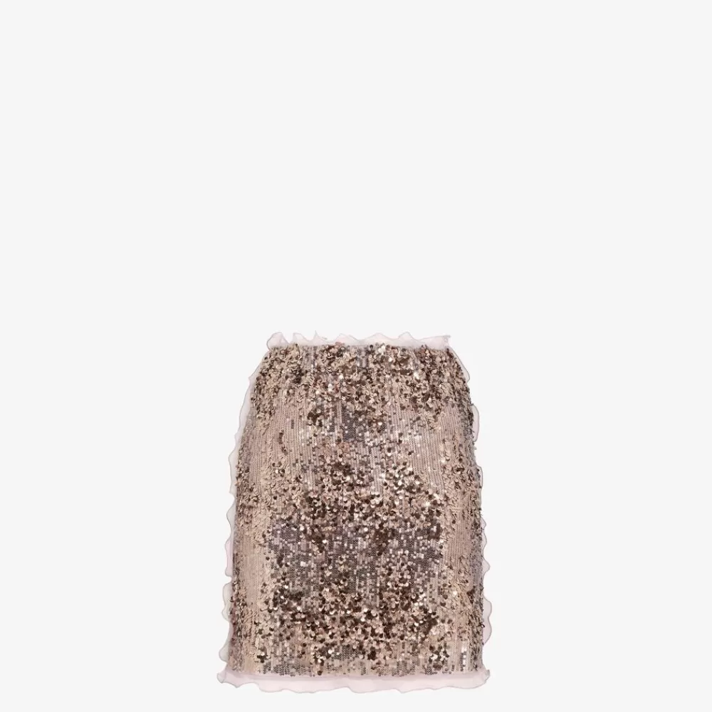 Fendi Rocke<Minirock Mit Pailletten-Stickerei In Flieder