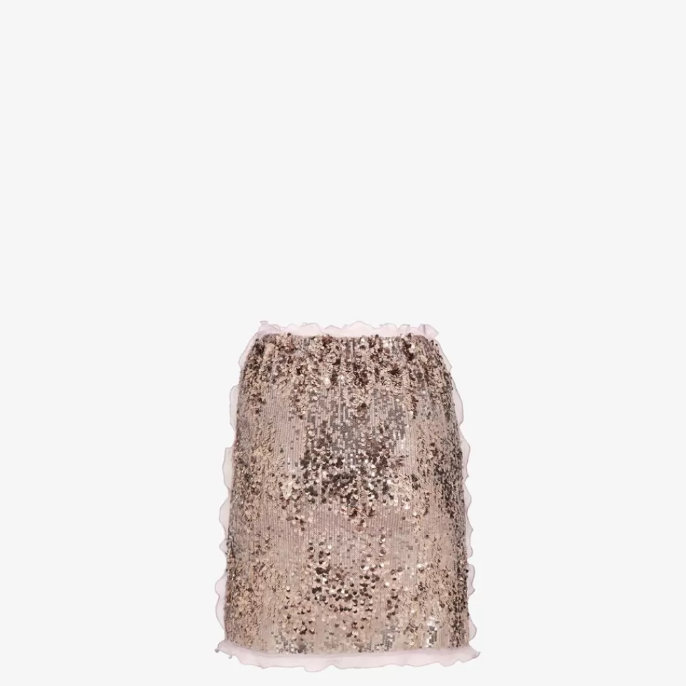 Fendi Rocke<Minirock Mit Pailletten-Stickerei In Flieder