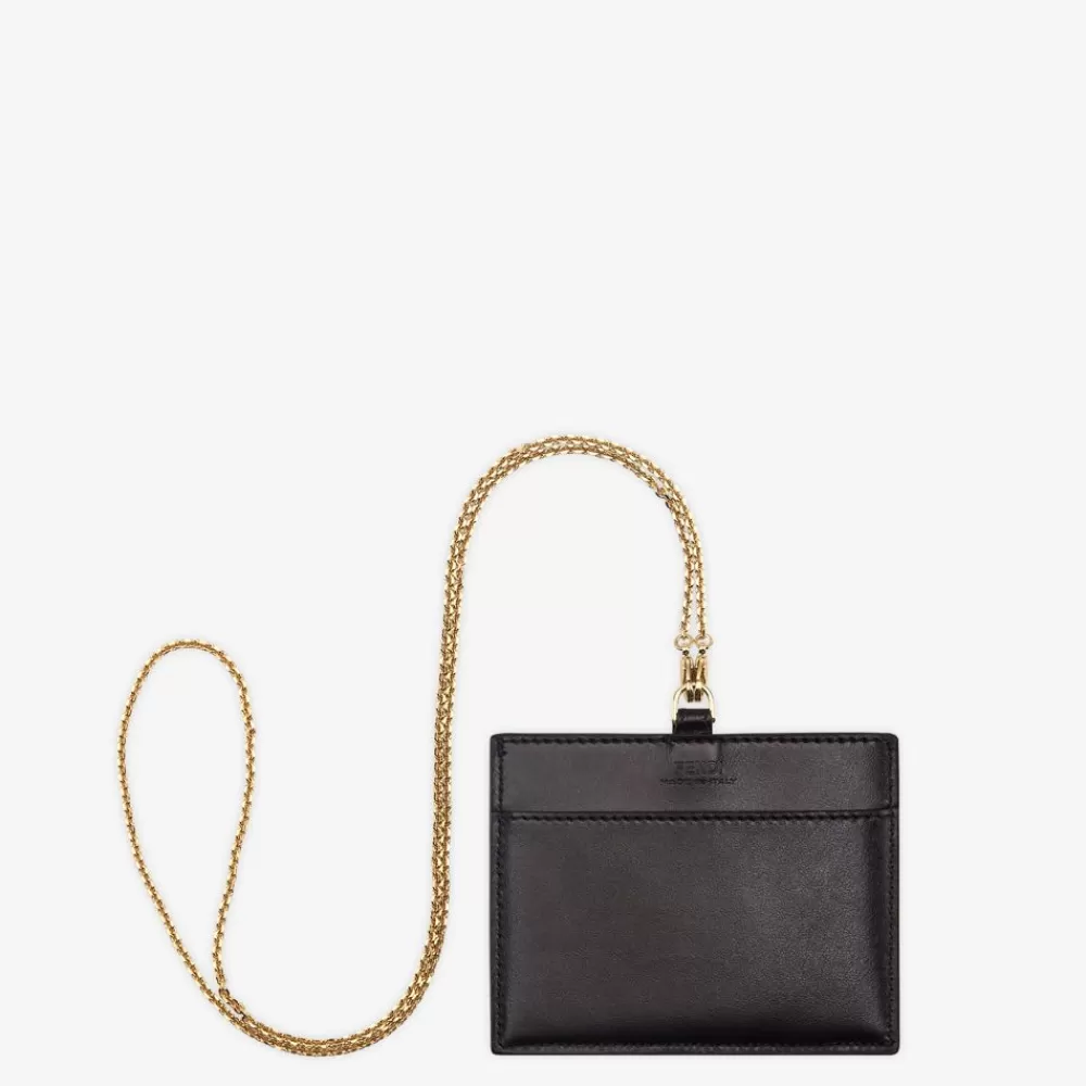 Fendi Kartenetuis Und Kleine Accessoires<Namensschild Aus Leder In Schwarz