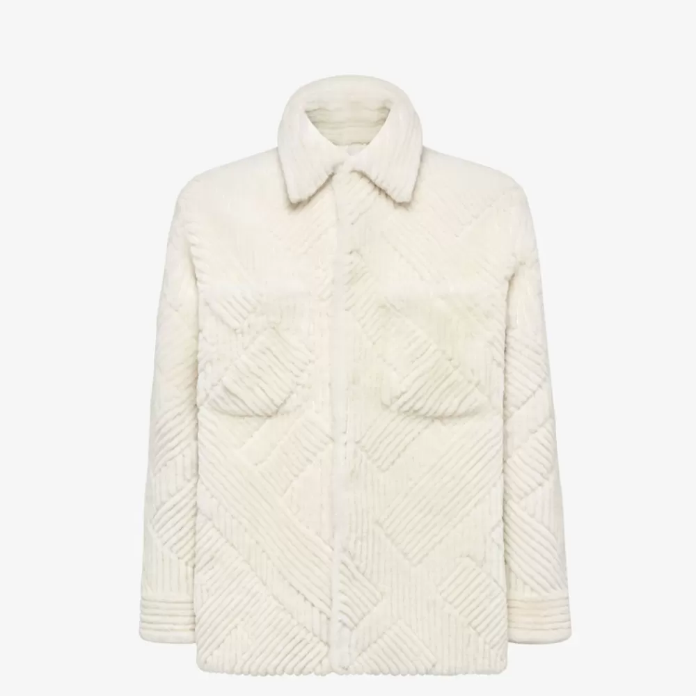 Fendi Mantel Und Oberbekleidung<Overshirt Aus Shearling In Weis