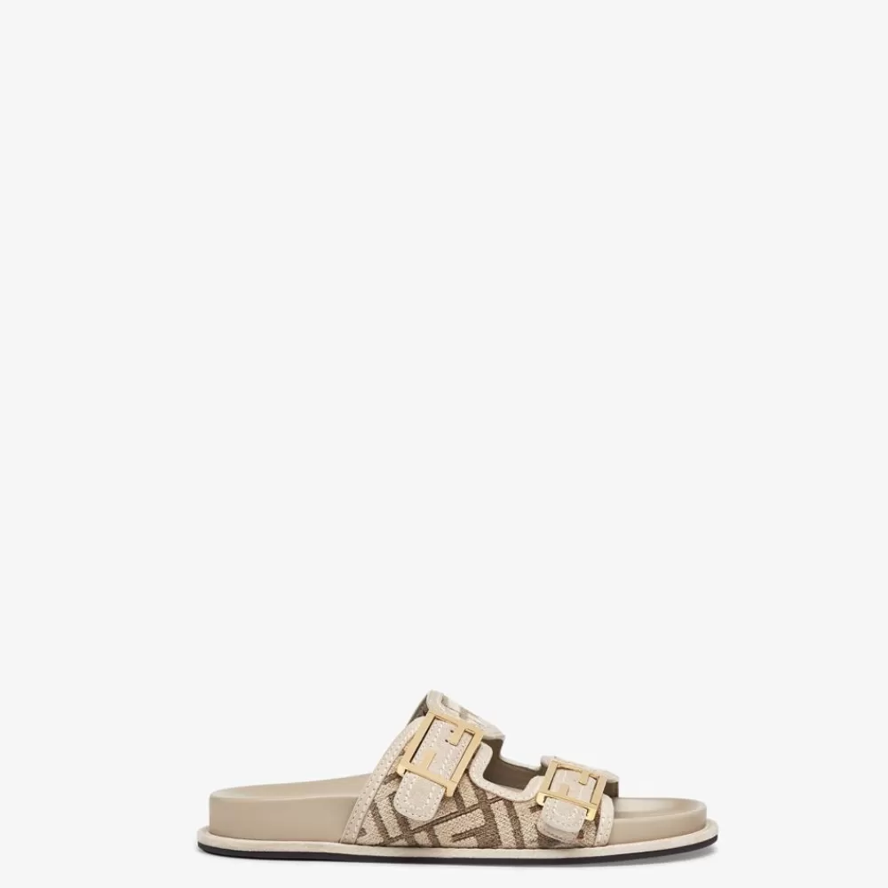 Fendi Pantoletten Und Sandalen<Pantolette Aus Chenille Mit Ff-Motiv In Taube