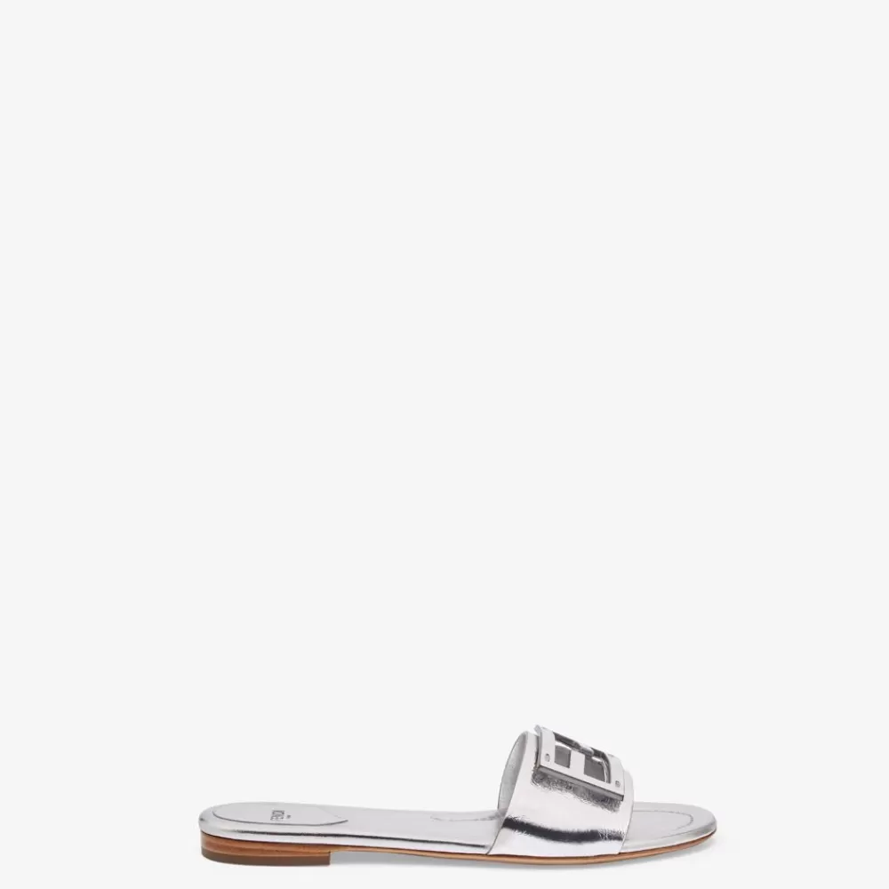 Fendi Pantoletten Und Sandalen<Pantoletten Aus Nappaleder In Silber