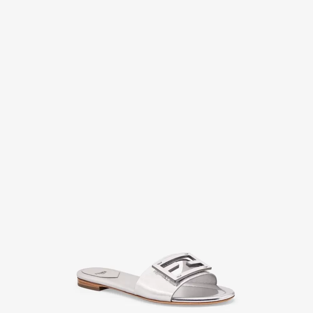 Fendi Pantoletten Und Sandalen<Pantoletten Aus Nappaleder In Silber