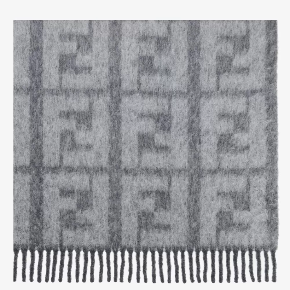 Fendi Schals<Plaid Aus Alpaka Und Wolle In Grau