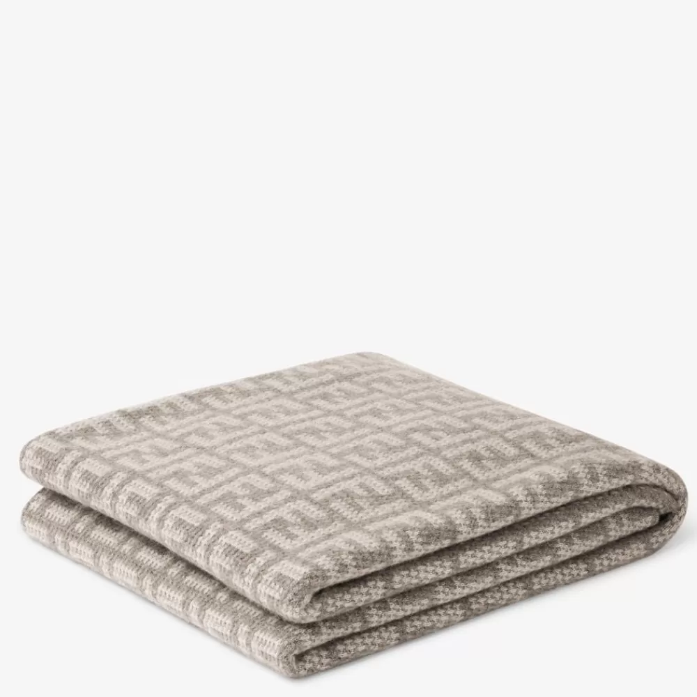 Fendi Textile Accessoires<Plaid Aus Kaschmir In Taube