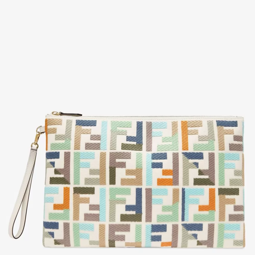 Fendi Pochetten<Pochette Aus Mehrfarbigem Canvas Mit Ff-Stick