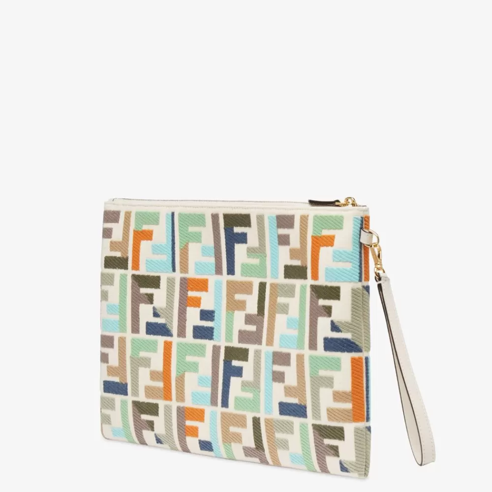 Fendi Pochetten<Pochette Aus Mehrfarbigem Canvas Mit Ff-Stick