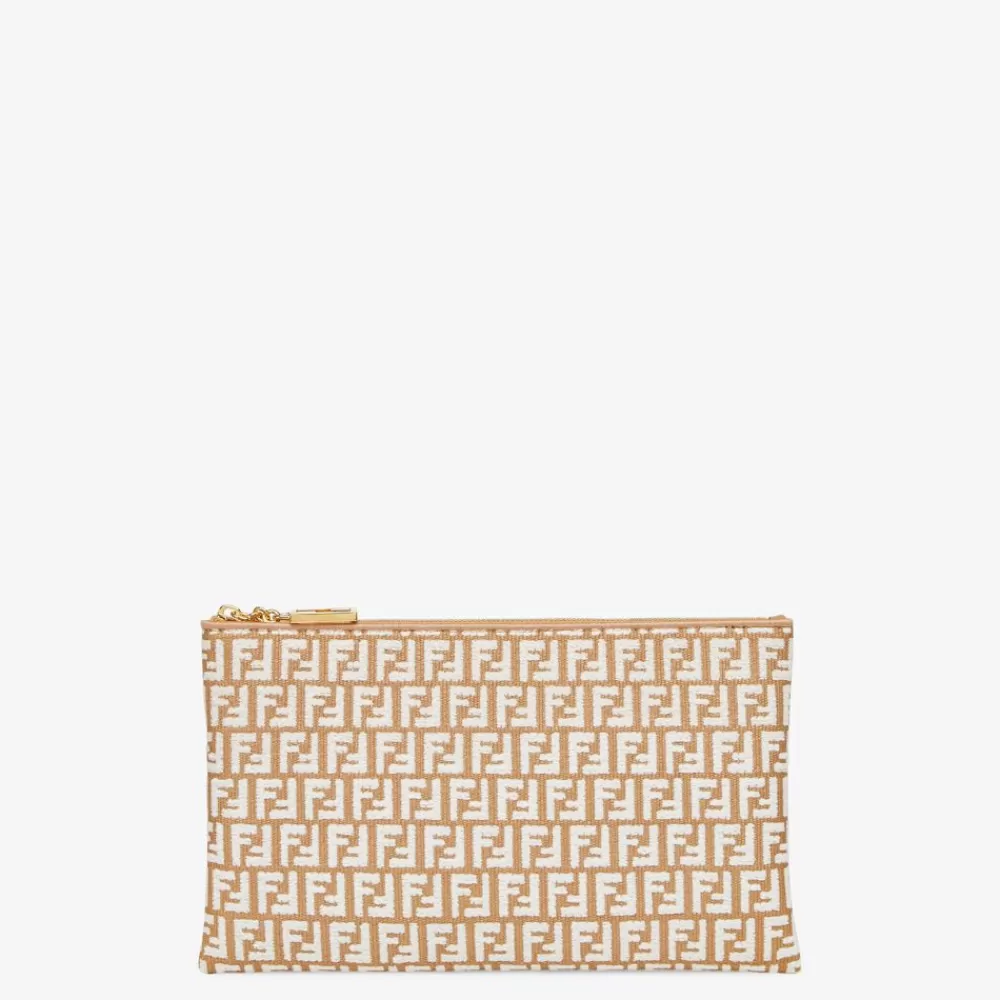 Fendi Pochetten<Pochette Aus Raffia-Bast Mit Ff-Muster