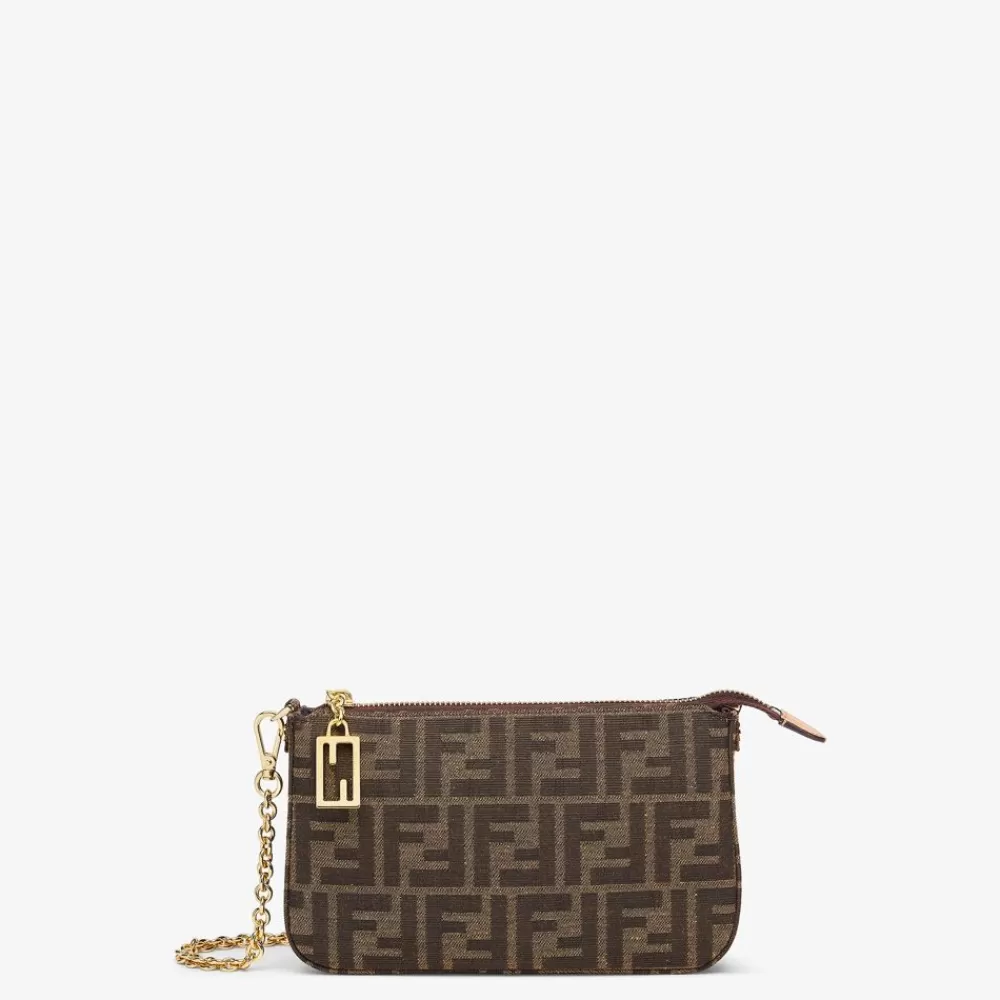 Fendi Clutches & Pochetten<Pochette Mit Kette Aus Ffjacquard In Braun