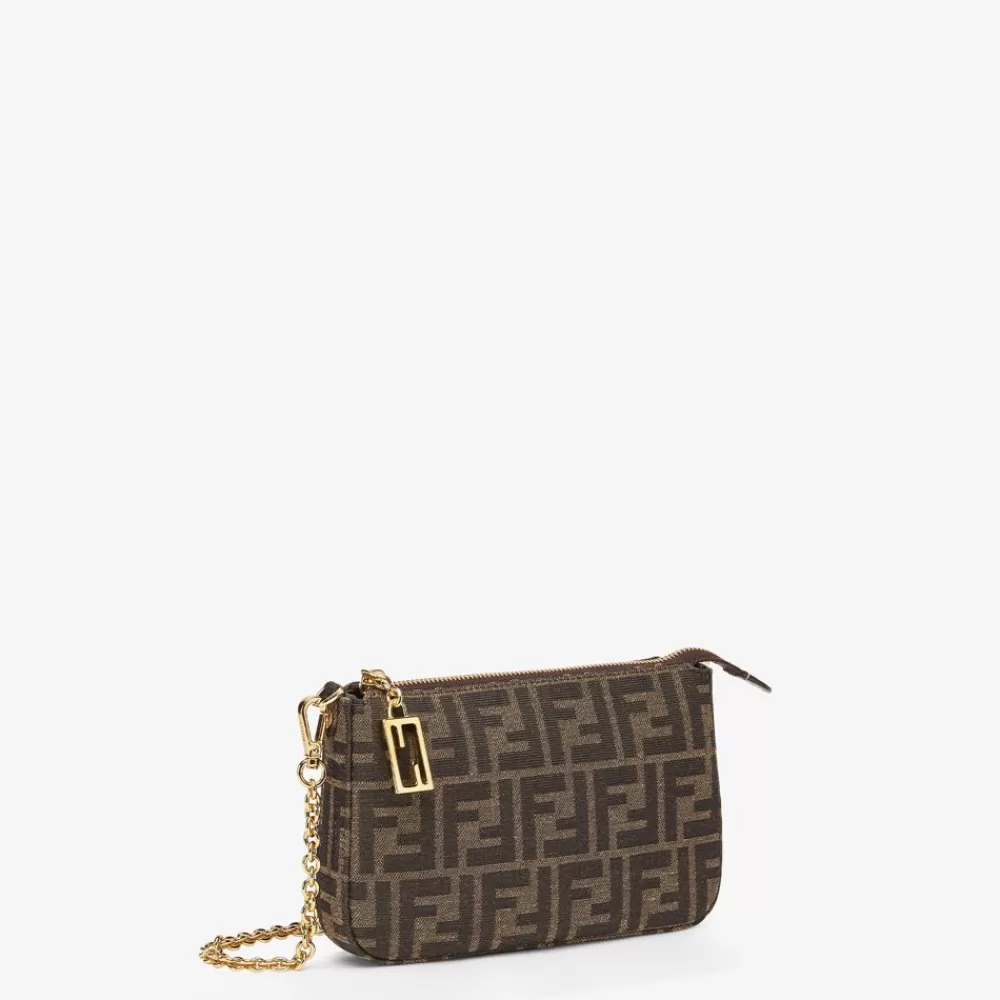 Fendi Clutches & Pochetten<Pochette Mit Kette Aus Ffjacquard In Braun