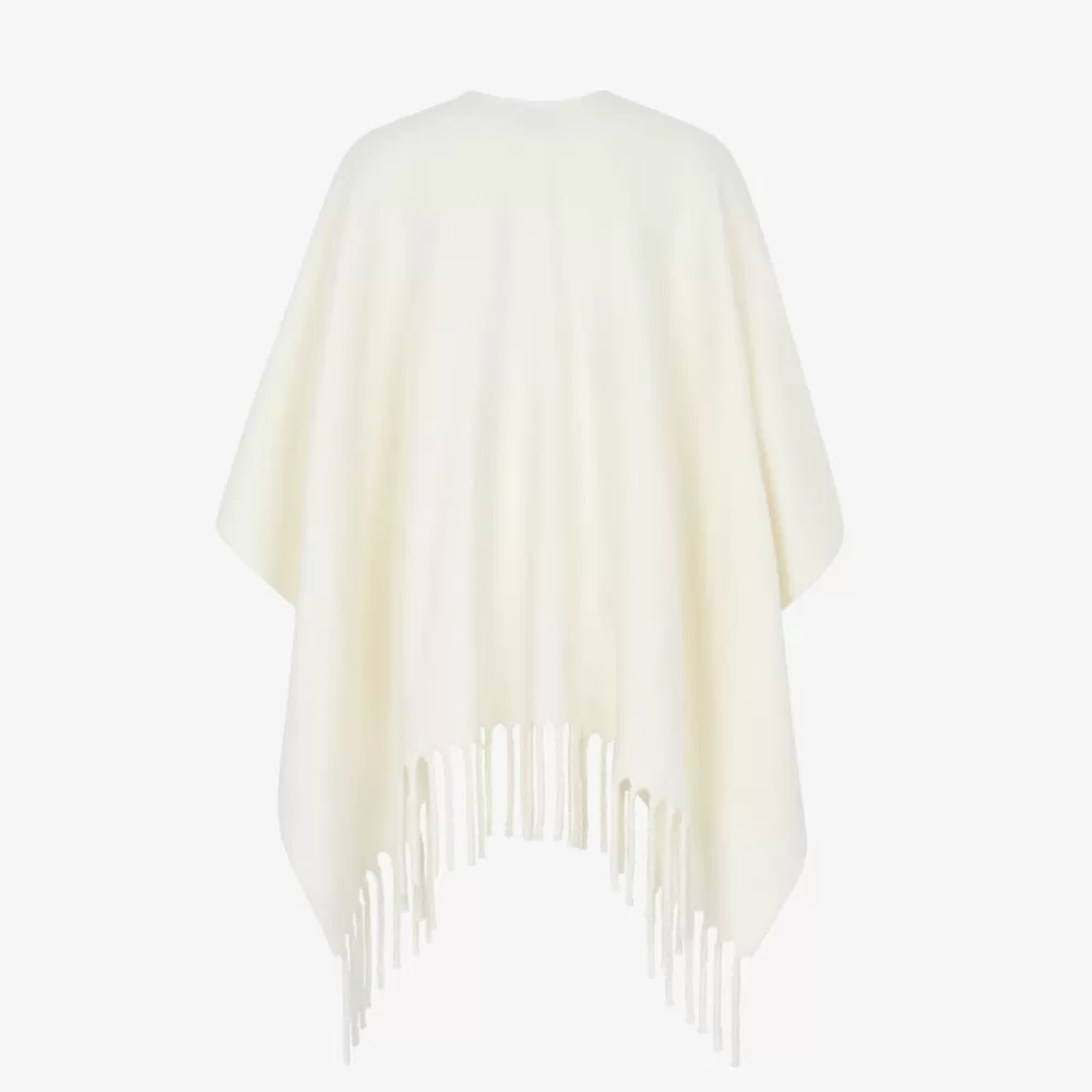 Fendi Schals Und Ponchos<Poncho Aus Wolle In Elfenbeinweis