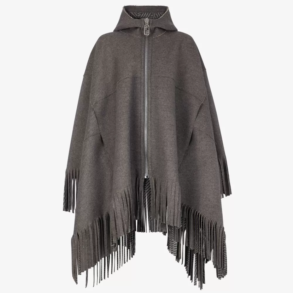 Fendi Schals Und Ponchos<Poncho Aus Wolle In Grau