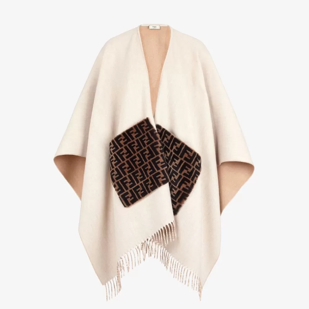 Fendi Schals Und Ponchos<Poncho Aus Wolle Und Kaschmir In Beige