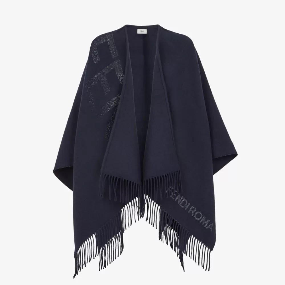 Fendi Schals Und Ponchos<Poncho Aus Wolle Und Kaschmir In Blau