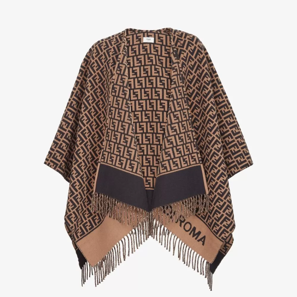 Fendi Schals Und Ponchos<Poncho Aus Wolle Und Kaschmir In Braun