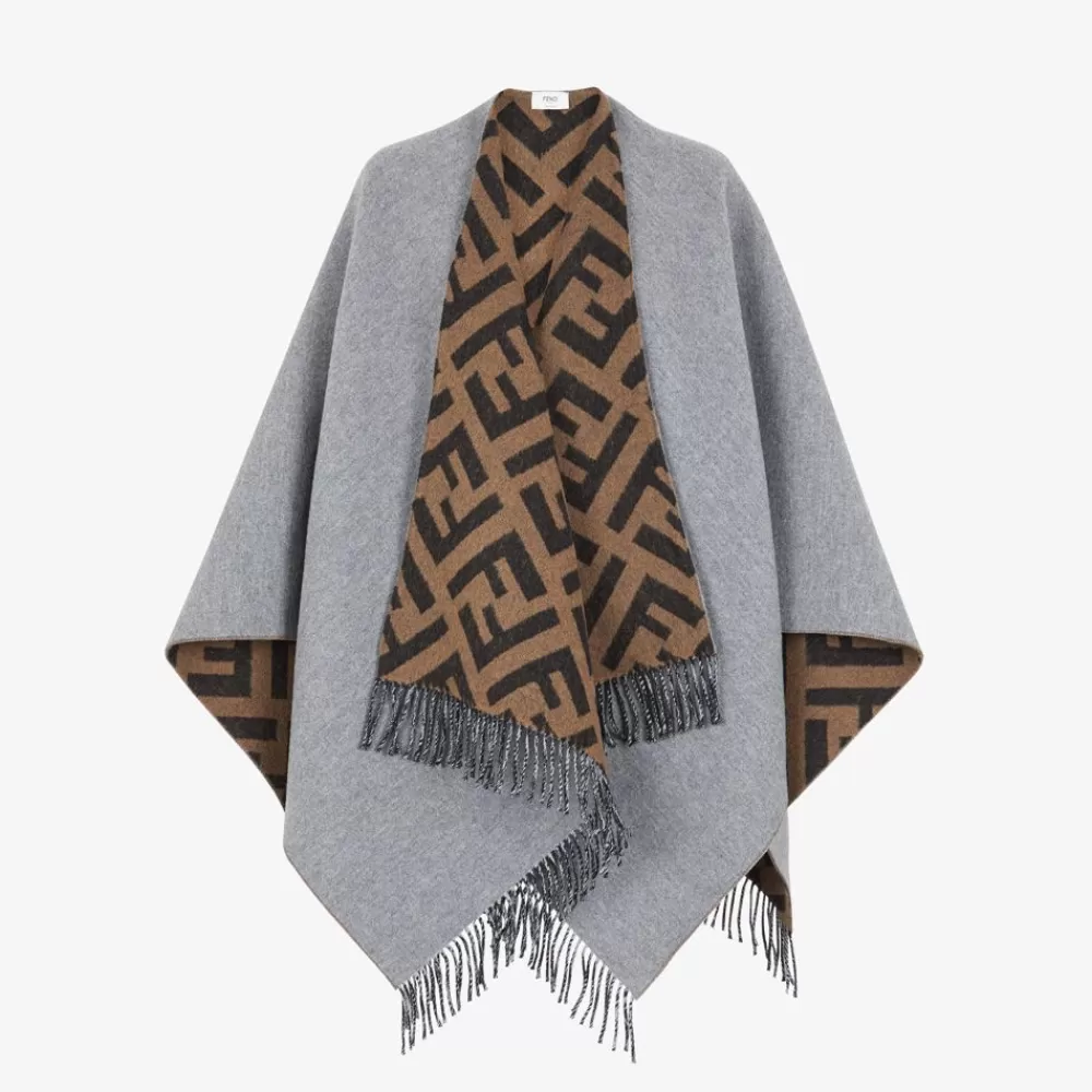 Fendi Schals Und Ponchos<Poncho Aus Wolle Und Kaschmir In Grau