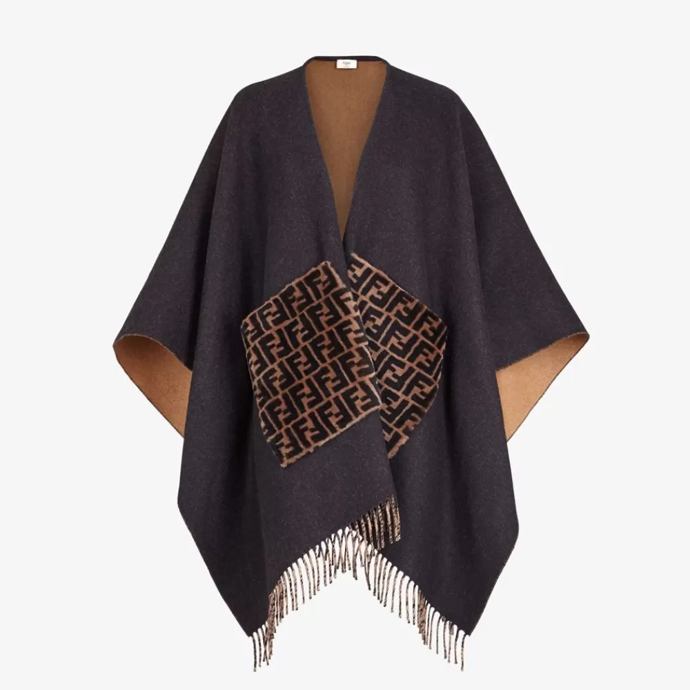Fendi Schals Und Ponchos<Poncho Aus Wolle Und Kaschmir In Schwarz