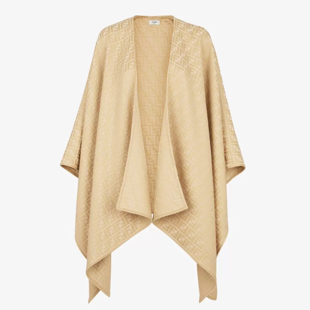 Fendi Schals Und Ponchos<Poncho Aus Wolle Und Seide In Beige